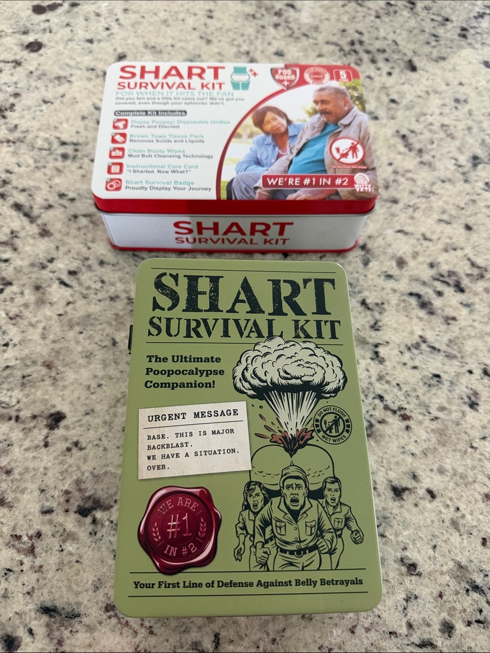 Funny Shart Survival Kit - Poop Prank Gift Set with Wipes & Underwear Set of 2